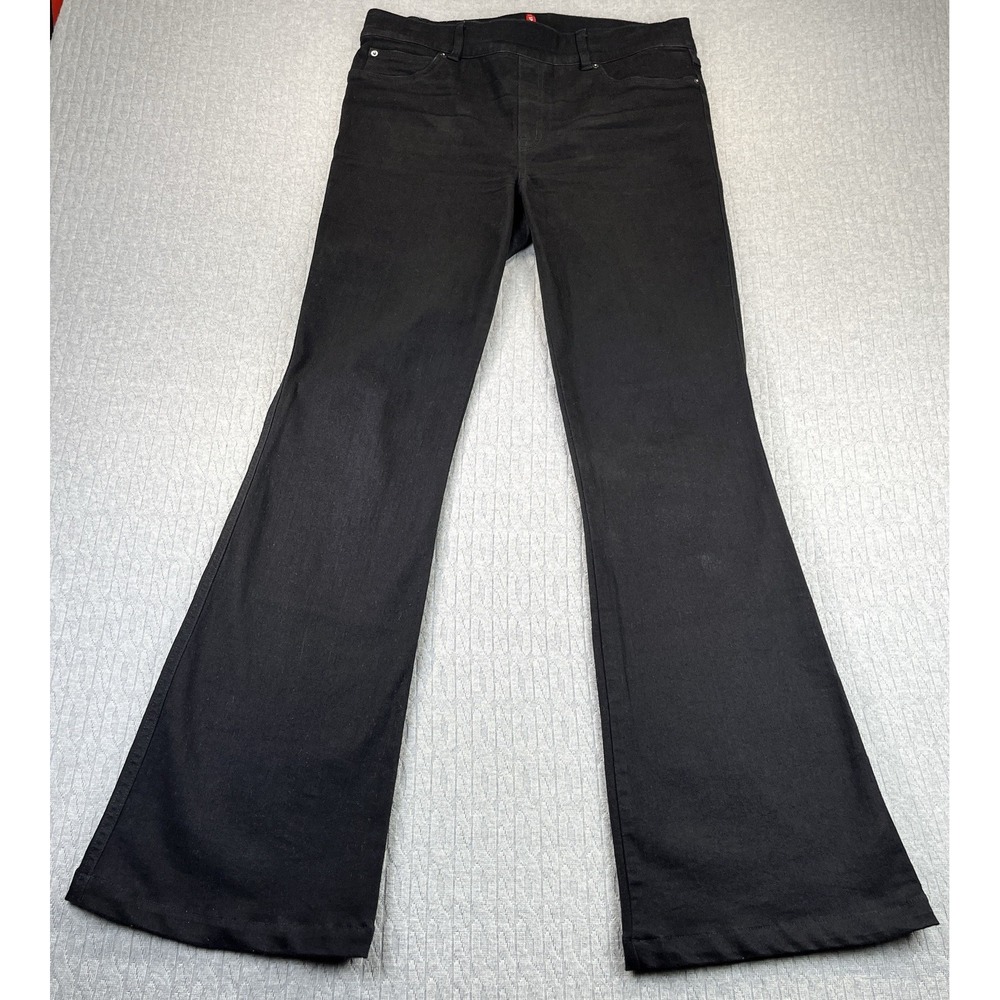 Spanx Bootcut Flare Women L 32x32 Black Stretch Tummy Control High Rise Pants